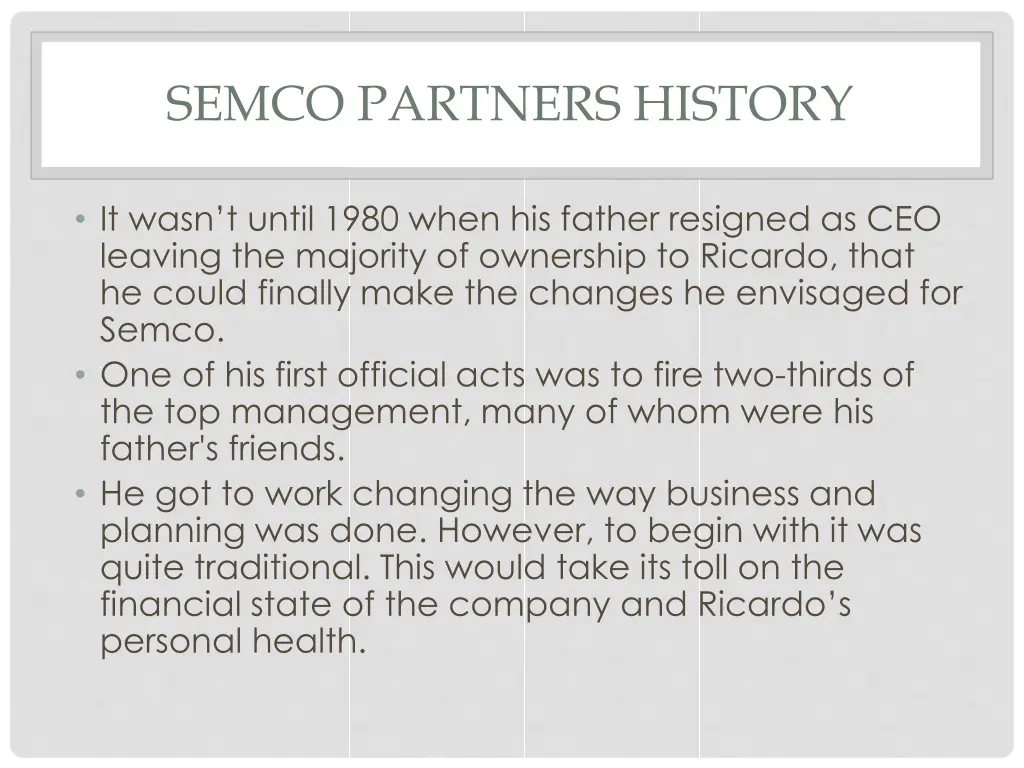 semco partners history 1