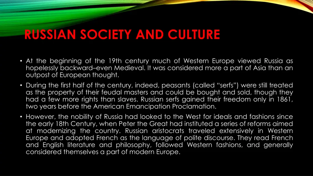 russian society and culture