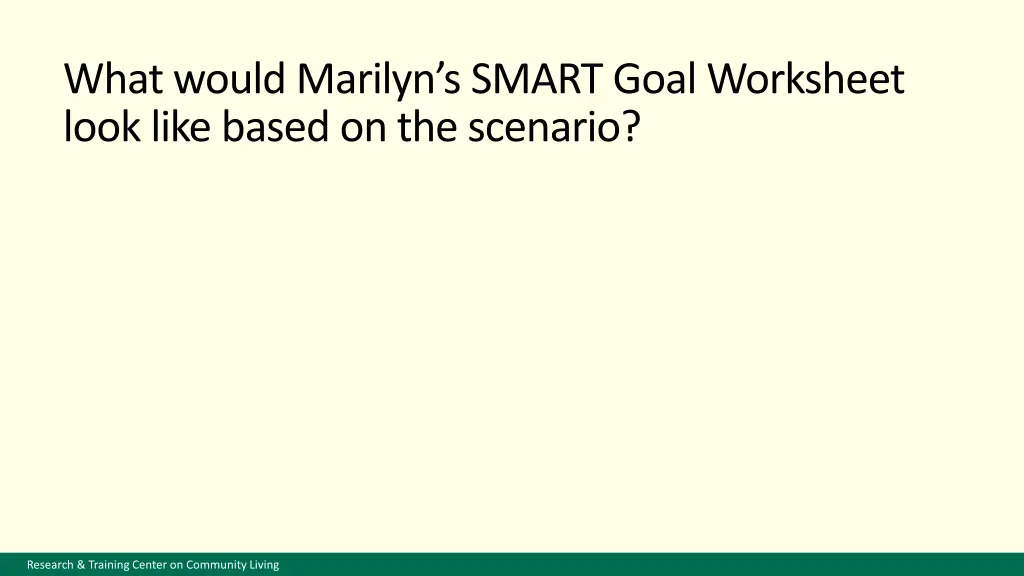 what would marilyn s smart goal worksheet look