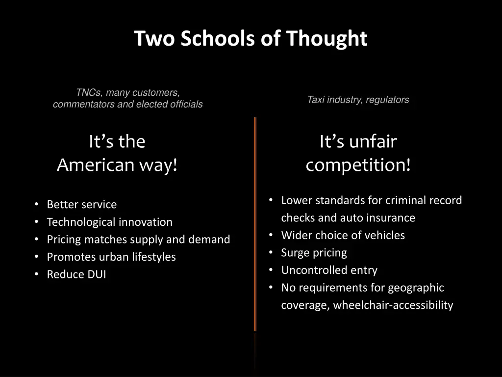 two schools of thought