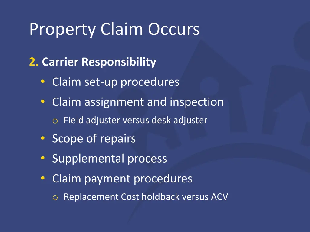 property claim occurs 1