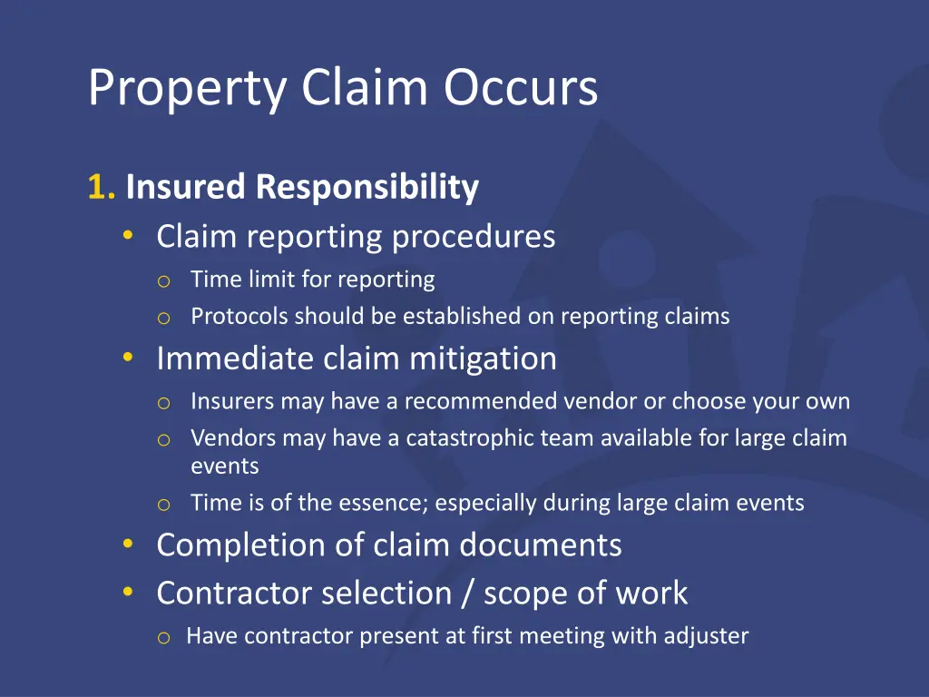 property claim occurs