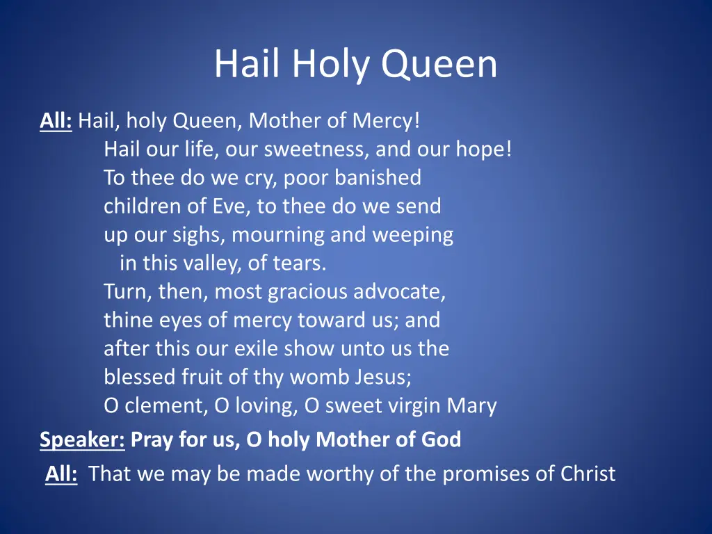 hail holy queen