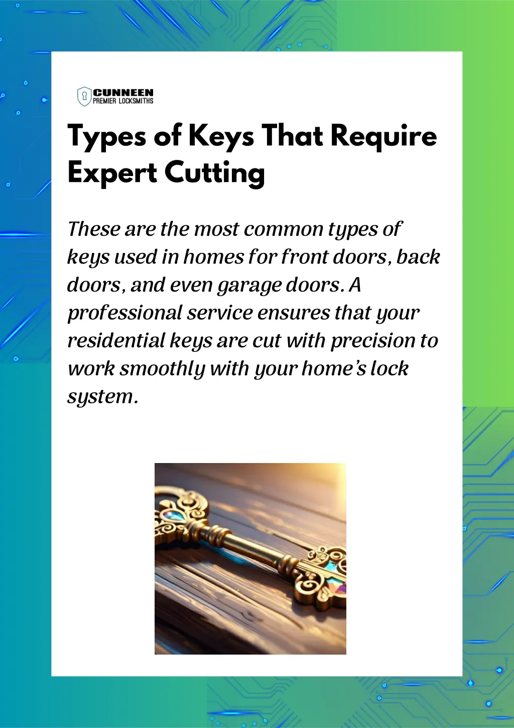 types of keys that require expert cutting