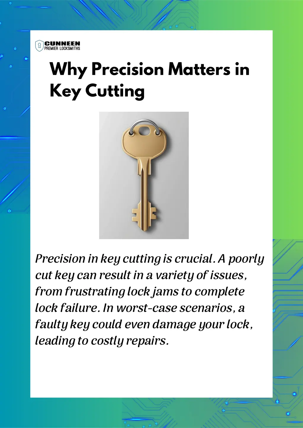 why precision matters in key cutting