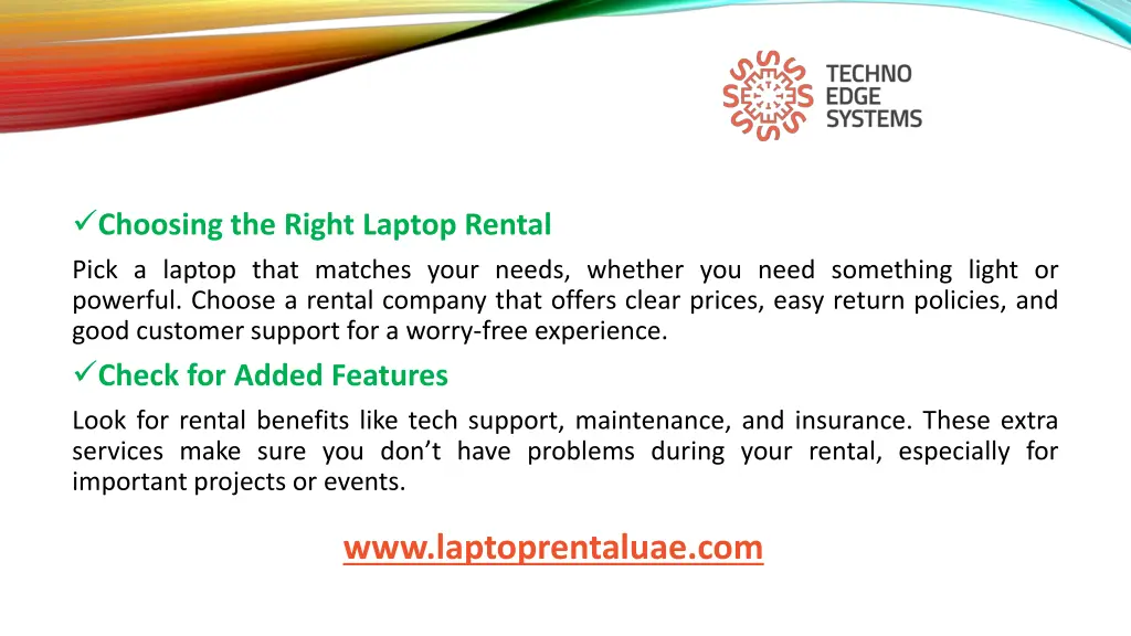 choosing the right laptop rental