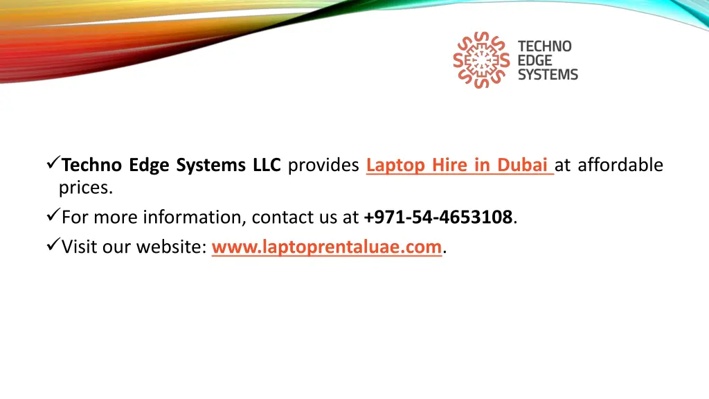 techno edge systems llc provides laptop hire