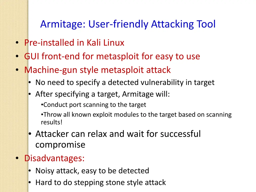 armitage user friendly attacking tool