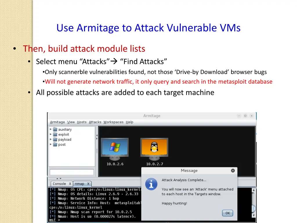 use armitage to attack vulnerable vms 2