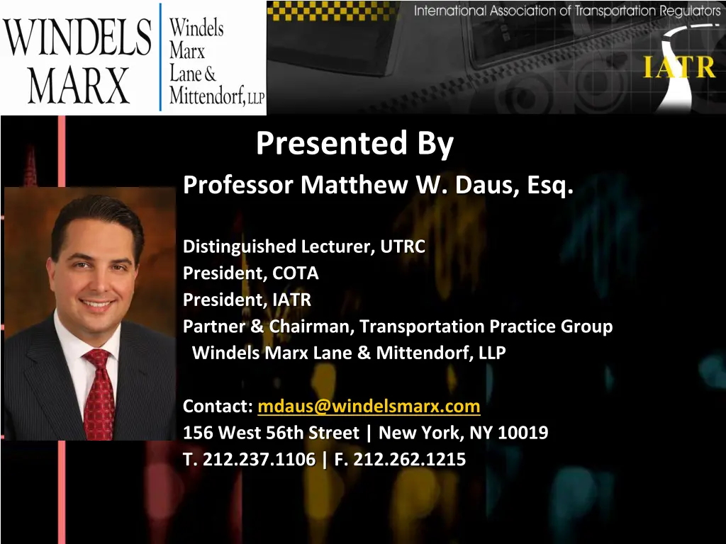 professor matthew w daus esq