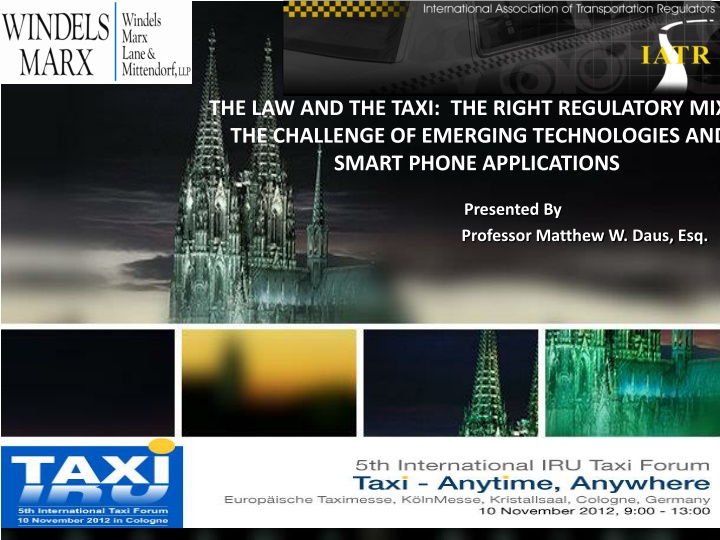 the law and the taxi the right regulatory