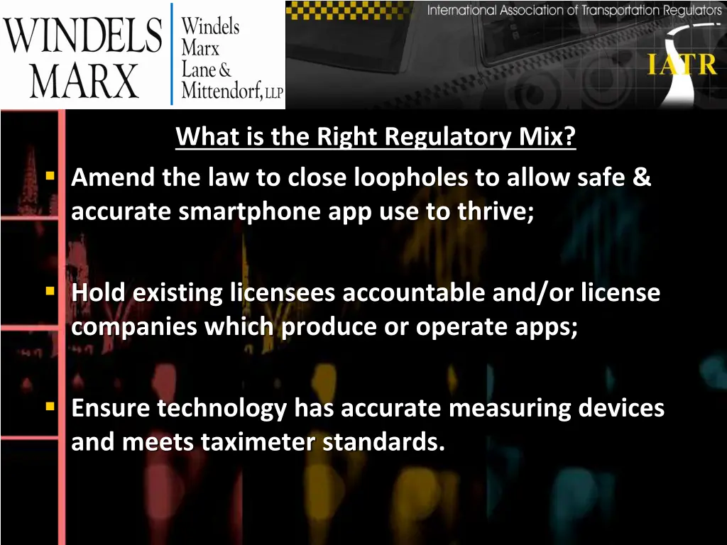 what is the right regulatory mix amend