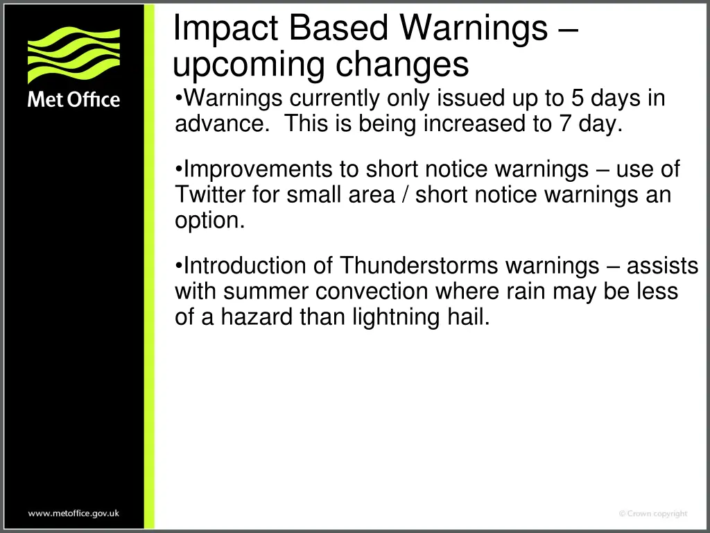 impact based warnings upcoming changes warnings