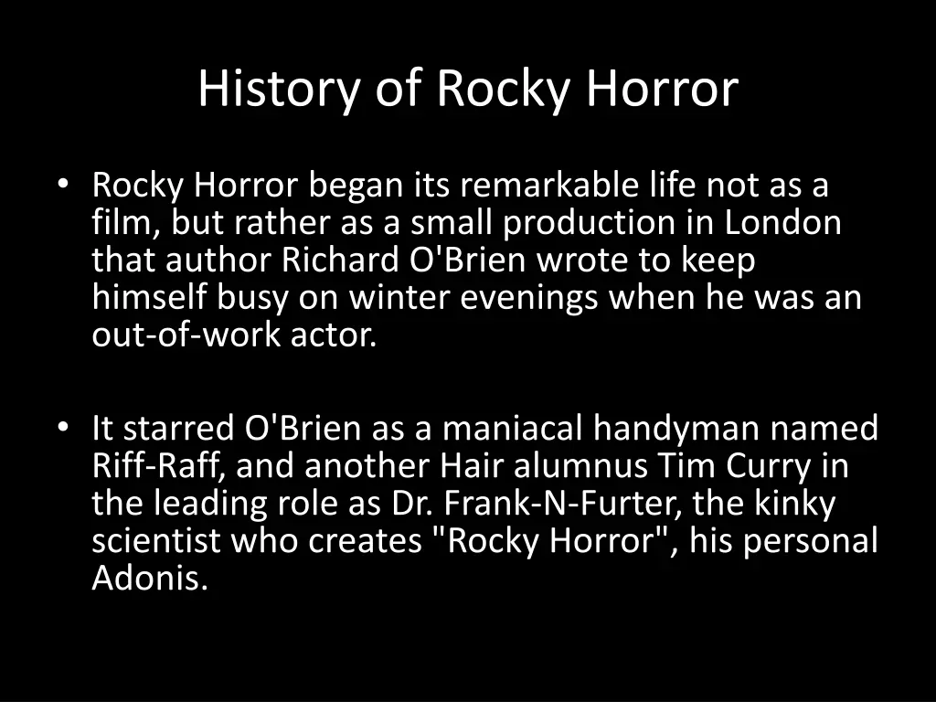 history of rocky horror