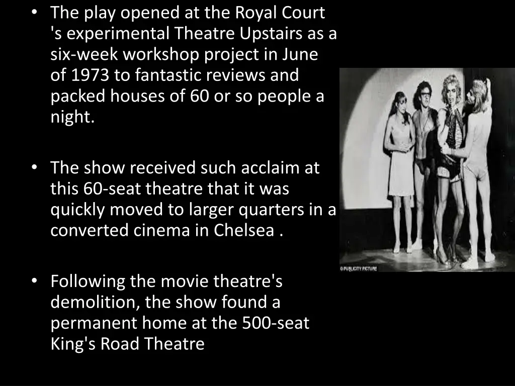 the play opened at the royal court s experimental