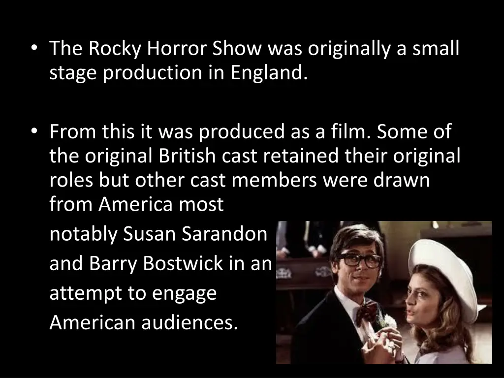 the rocky horror show was originally a small