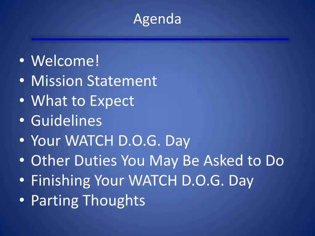 agenda