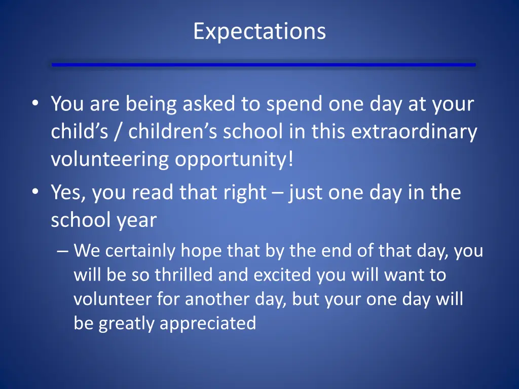 expectations