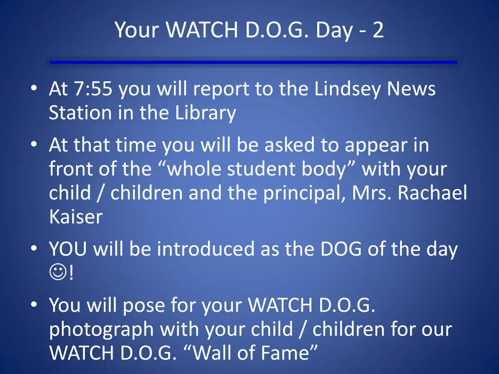 your watch d o g day 2