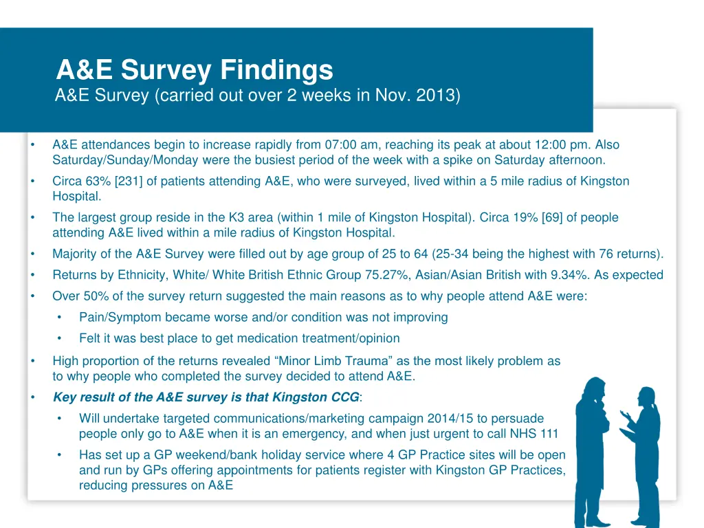 a e survey findings a e survey carried out over