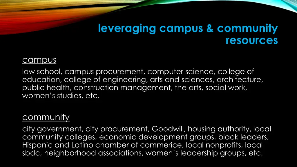 leveraging campus community