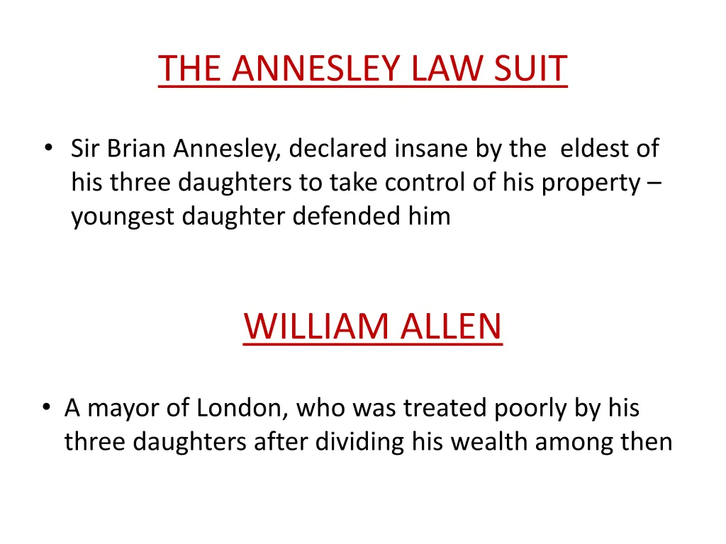 the annesley law suit