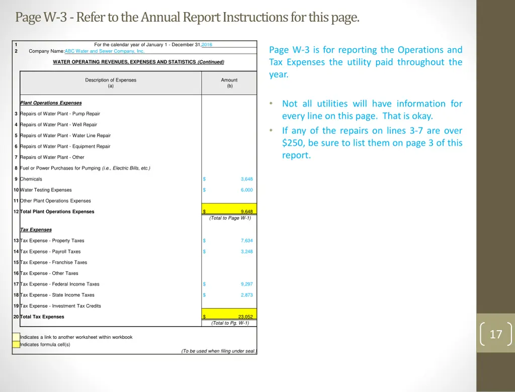 page w 3 refer to the annual report instructions