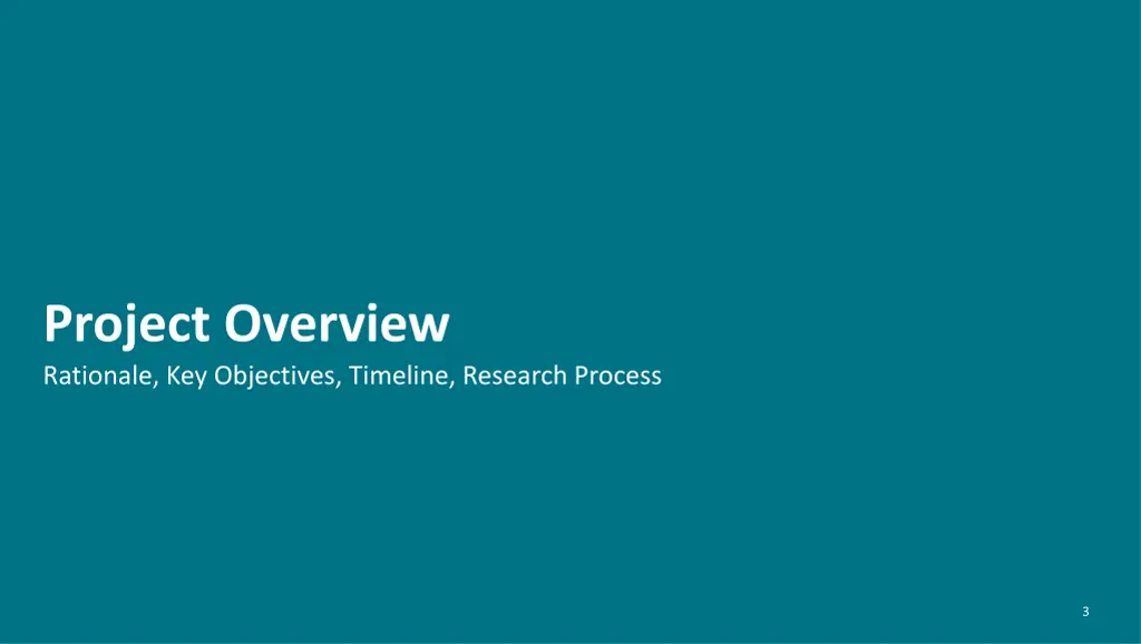 project overview rationale key objectives