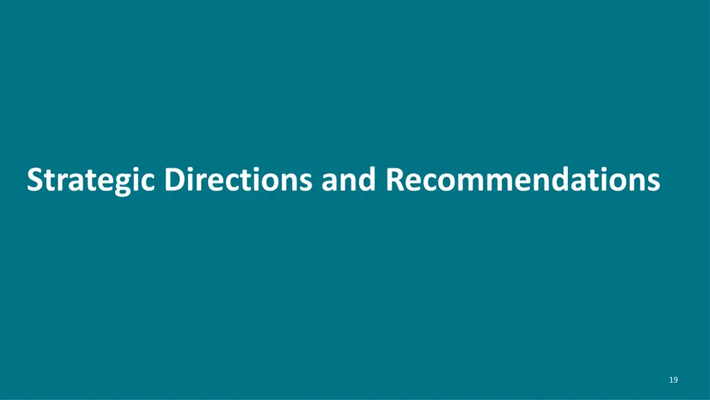 strategic directions and recommendations