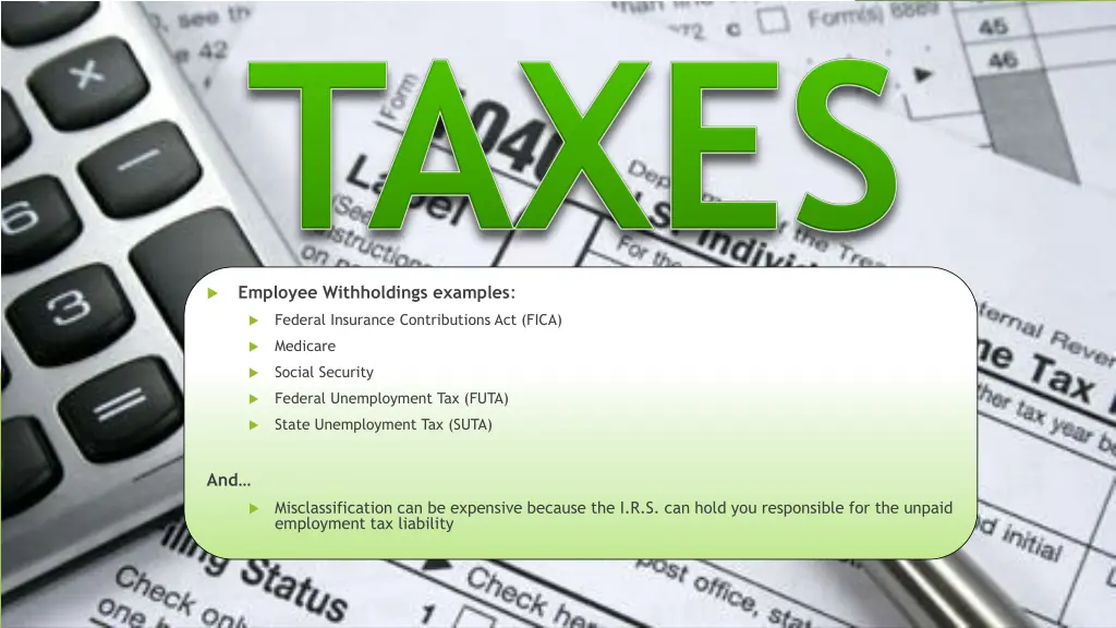 employee withholdings examples