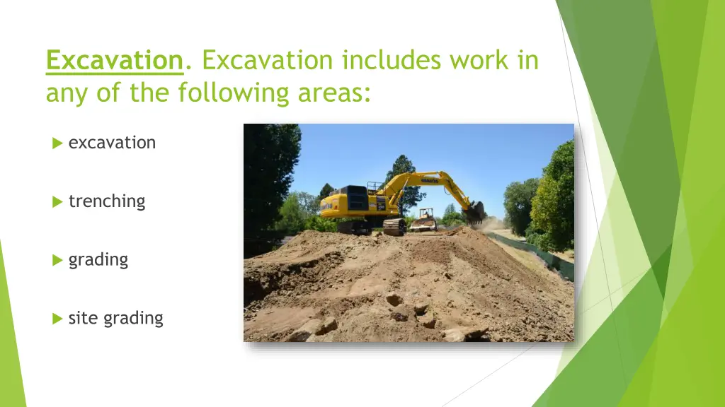 excavation excavation includes work