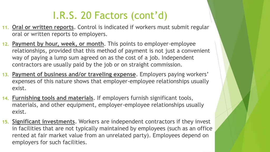 i r s 20 factors cont d 1