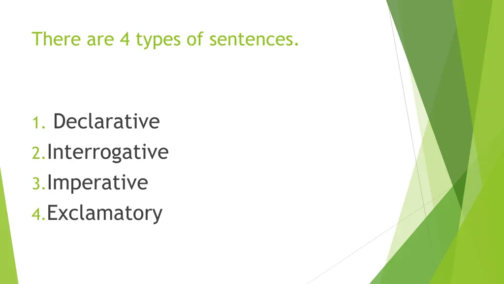 there are 4 types of sentences