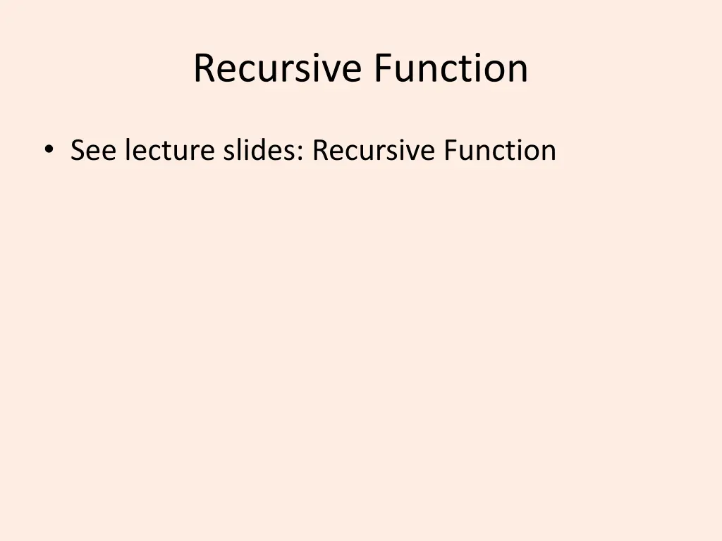 recursive function