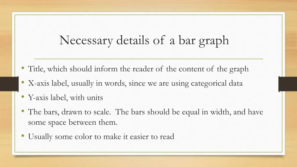 necessary details of a bar graph