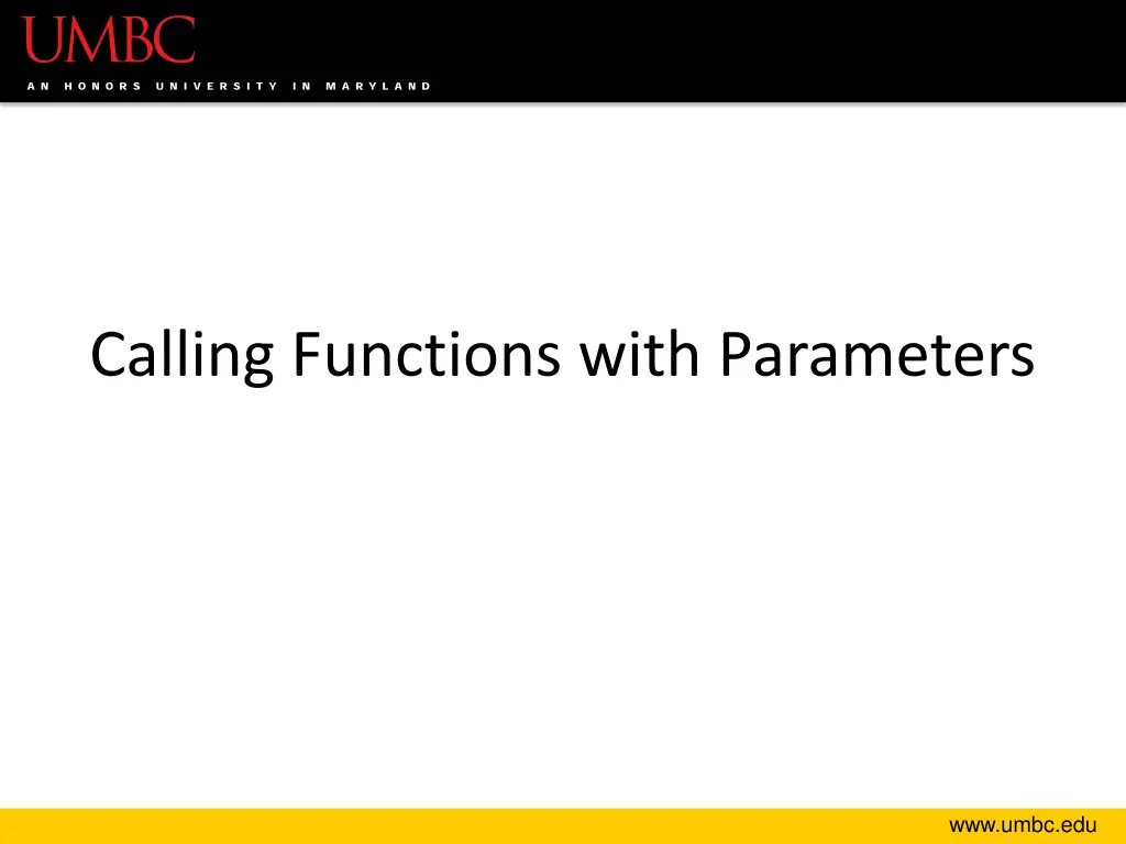 calling functions with parameters