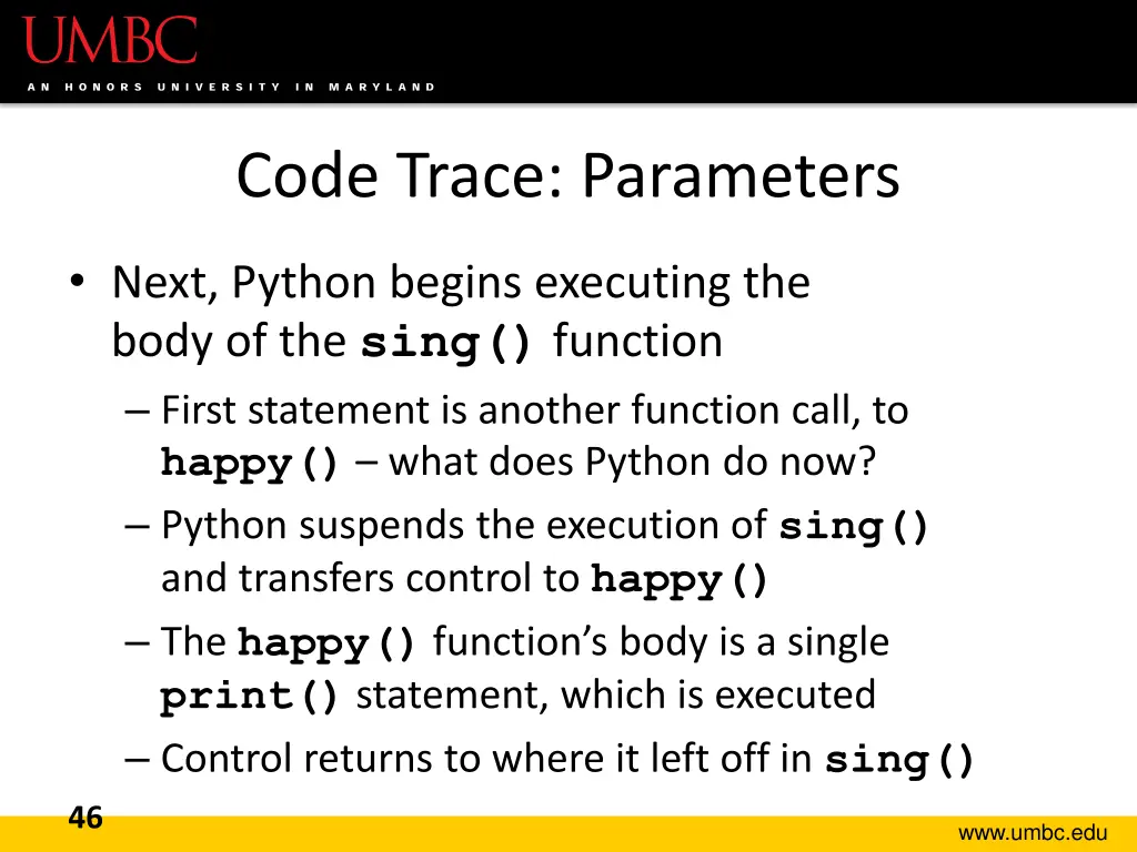 code trace parameters 2