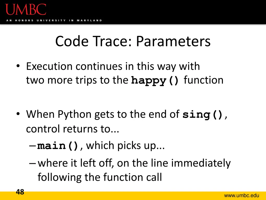 code trace parameters 3