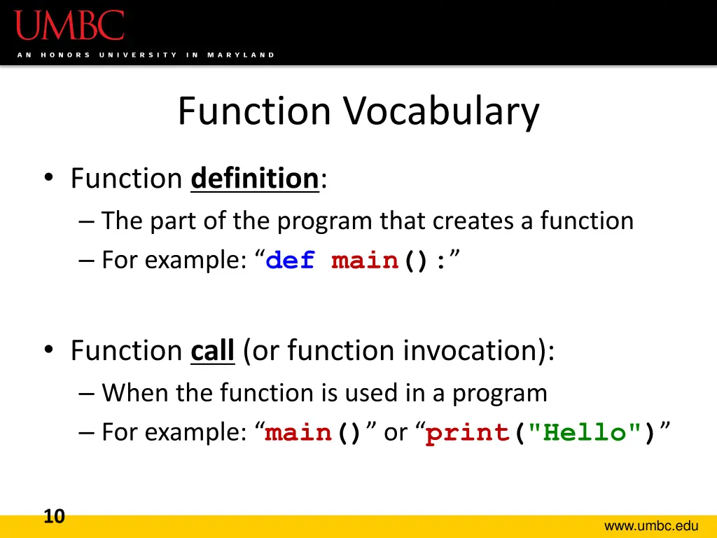 function vocabulary