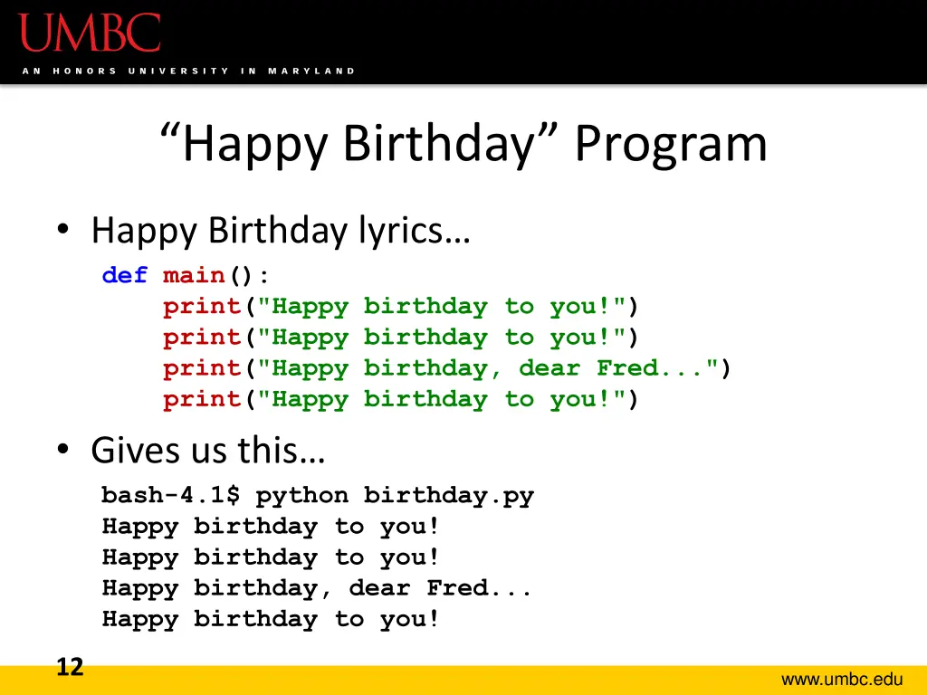 happy birthday program