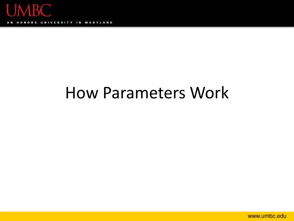 how parameters work