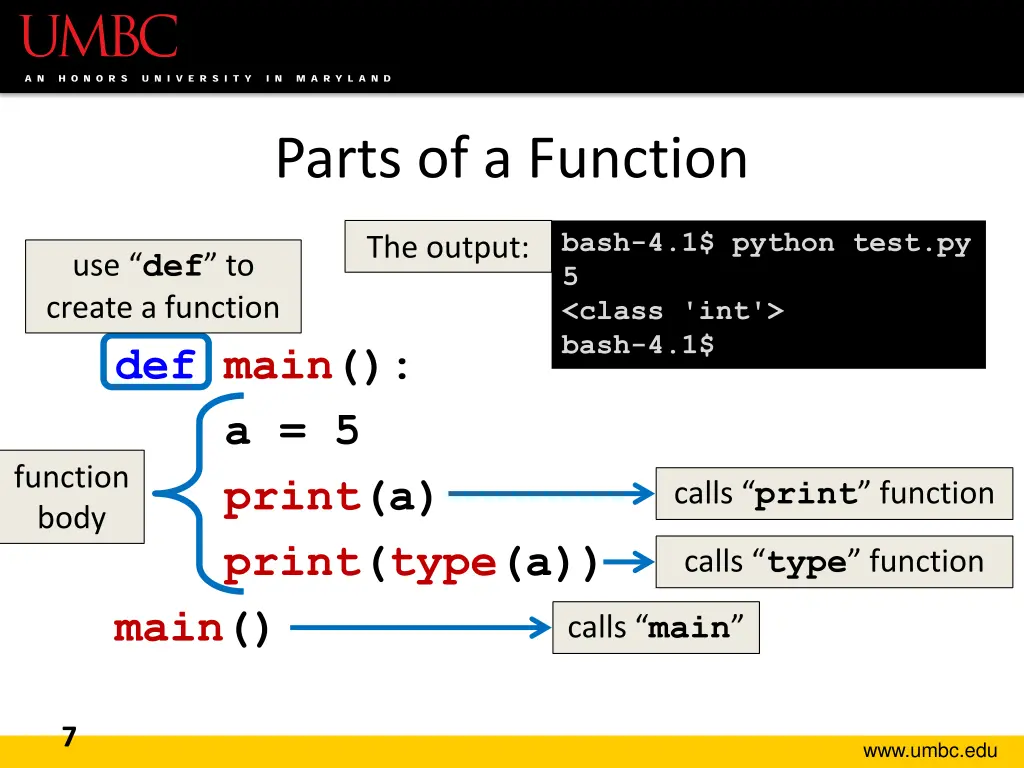 parts of a function