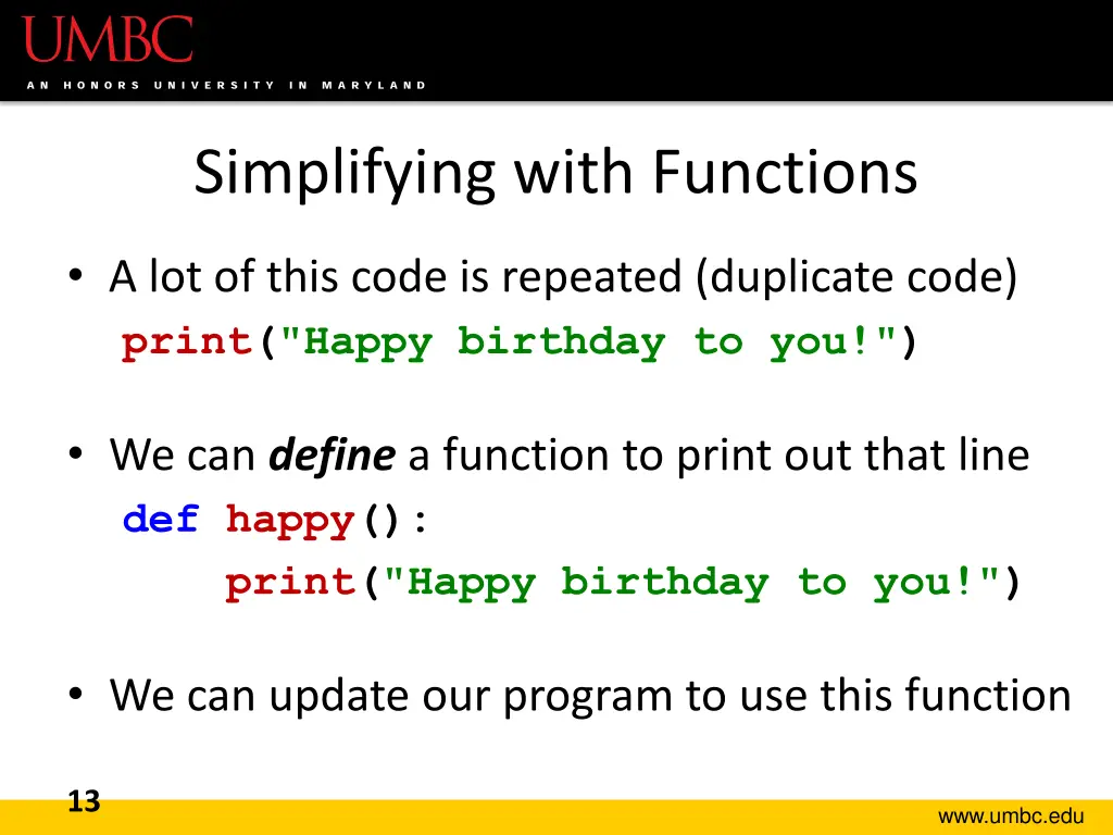 simplifying with functions