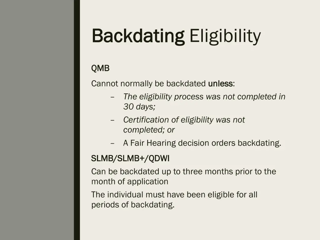 backdating backdating eligibility