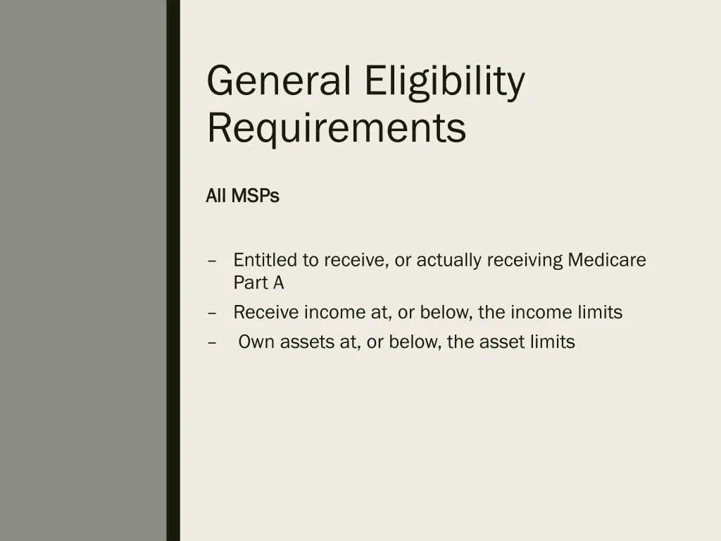 general eligibility requirements 1