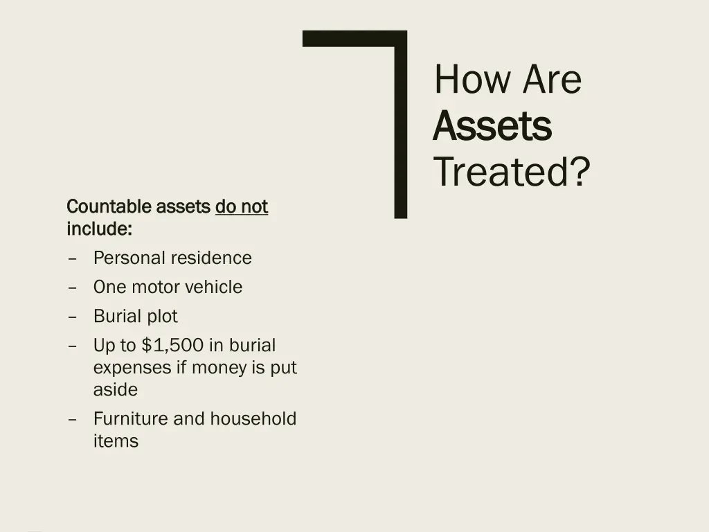 how are assets assets treated 1