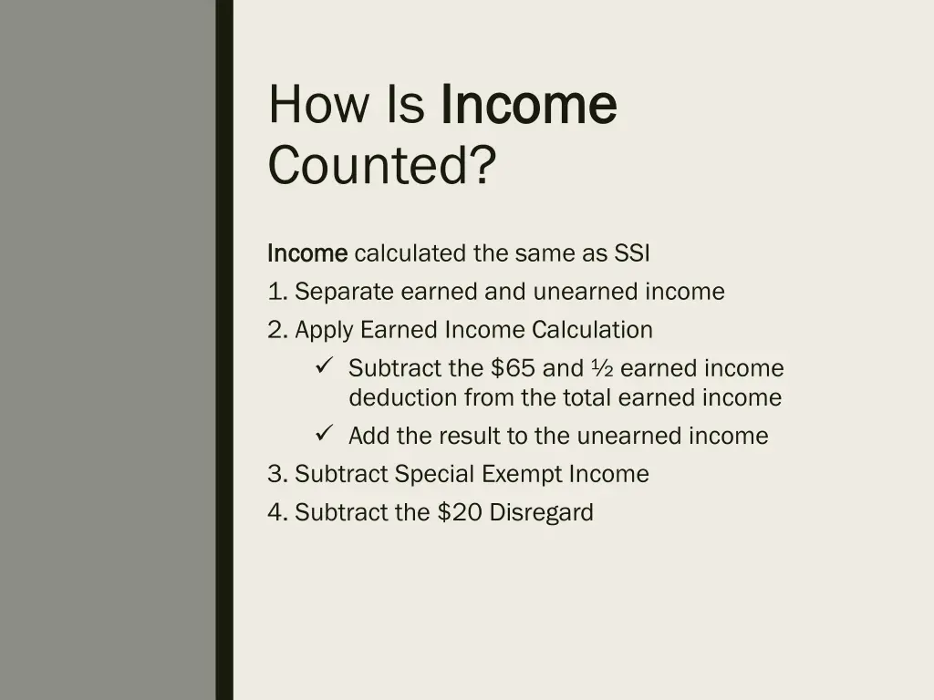 how is income income counted