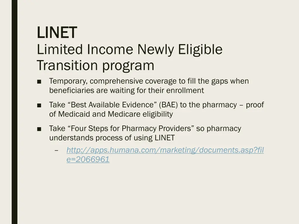 linet linet limited income newly eligible