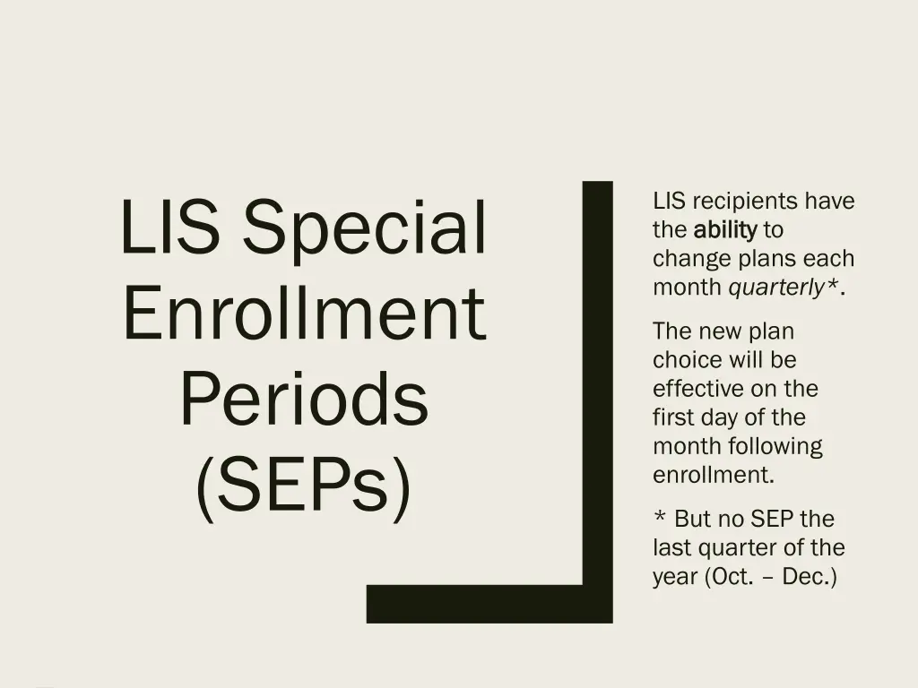 lis special enrollment periods seps