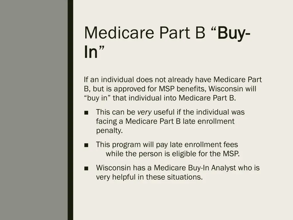 medicare part b buy in in